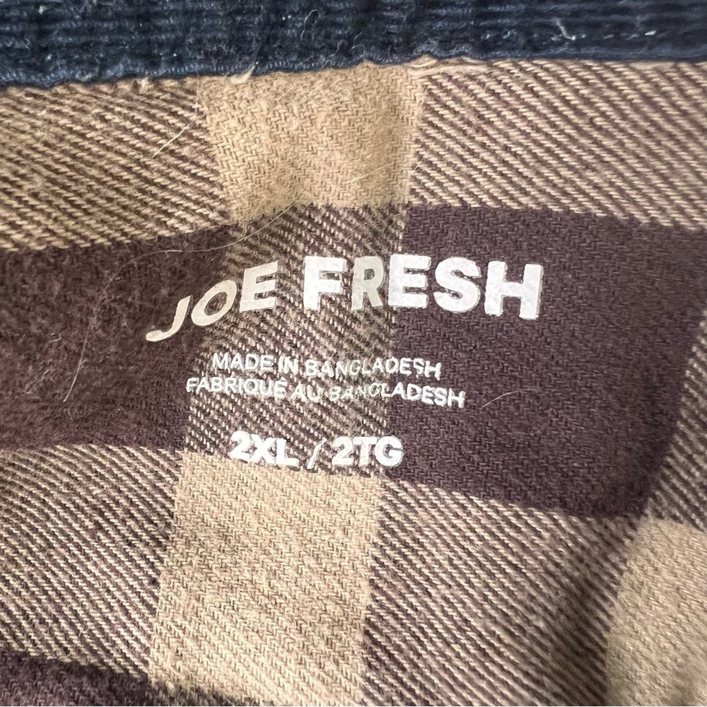 Joe Fresh Plaid Button Front Shirt Size 2XL 100% Cotton - Picture 4 of 6
